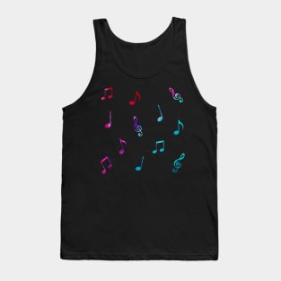 Rainbow Watercolor Music Notes Multipack (12pcs) Tank Top